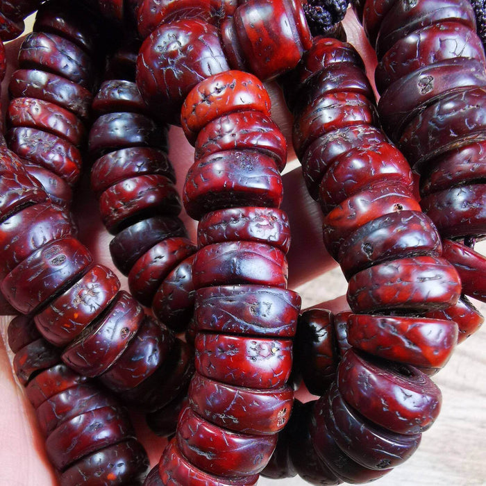 108 Bodhi Bead Mala,Old Prayer Beads Necklace - Tibetan Buddhist mala beads, view 8