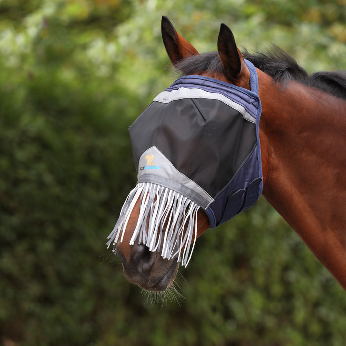 10870 - Shires FlyGuard Pro Fine Mesh Earless Fly Mask with Nose Fringe