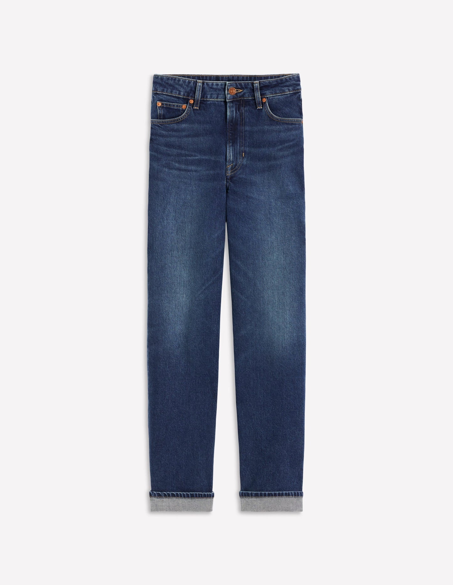 Mid Rise Straight Leg Jeans-Dark Vintage