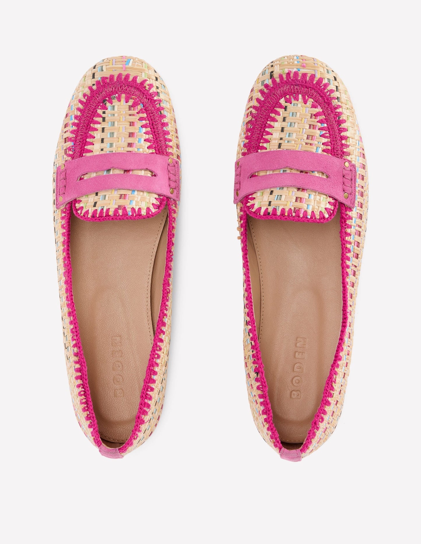 Classic Penny Loafers-Multi Raffia