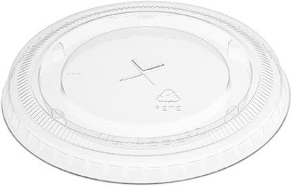 Amhil - Clear Straw Slot PET Flat Lid Fits 32 Oz Cups, 500/Cs - A636P