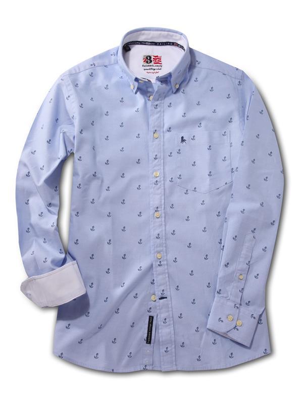 Anchors Sky Printed Cotton Shirt