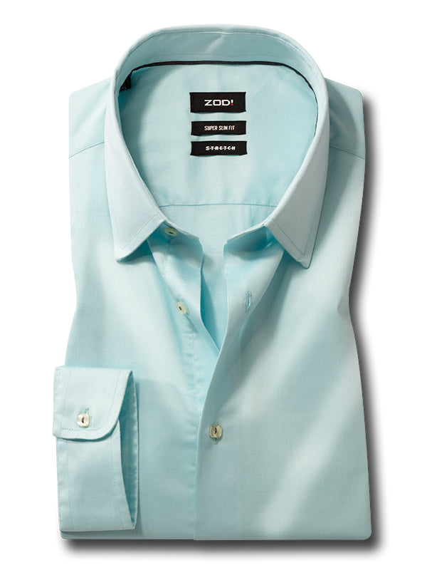 Bercy Mint Solid Full Sleeve Single Cuff Slim Fit Party Wear Blended Shirt