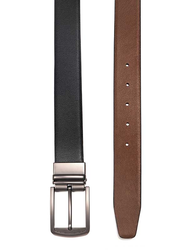 Black/Brown Reversible Leather Belt