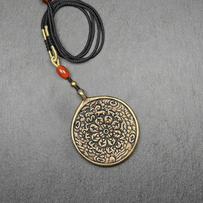 Buddhist Amulet,Melong SIPAHO,Mandala Flower Pattern - Tibetan Buddhist amulet, view 8