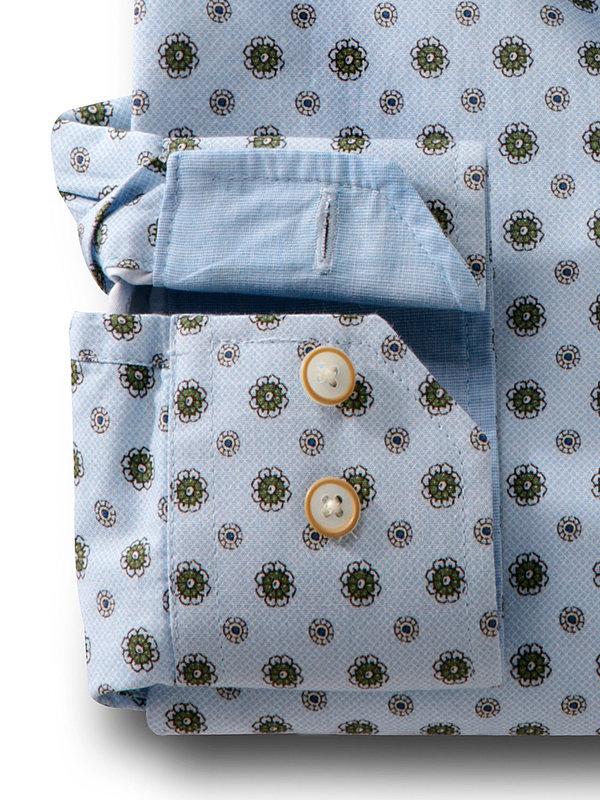 Caprice Sky Printed Full sleeve single cuff Cotton Shirt