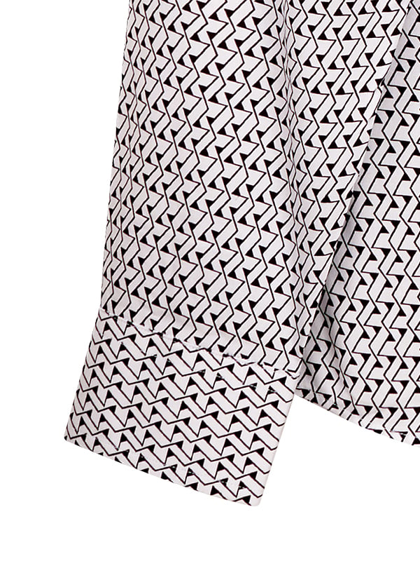 Diablo White Printed Full Sleeve Single Cuff Slim Fit Party Wear Viscose Shirt