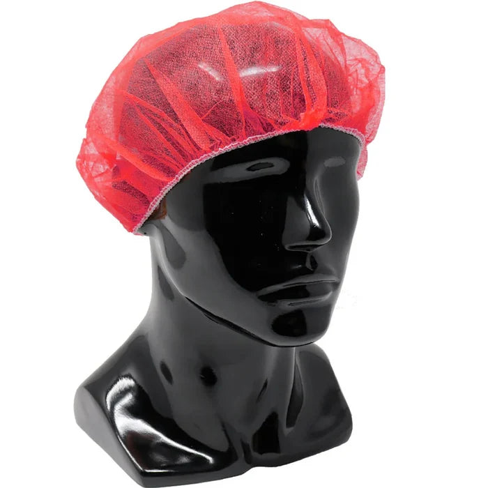 Disposable 21" Red Bouffant Cap, 1000/Cs