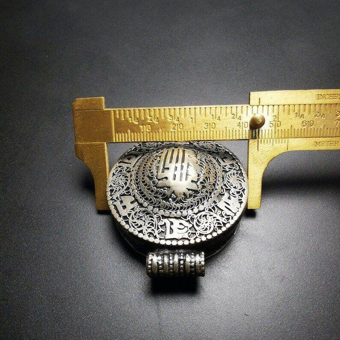 Gau Ghau Shrine, Altar Amulet Pendant,OM and Kalachakra Symbol - Tibetan Buddhist amulet, view 8