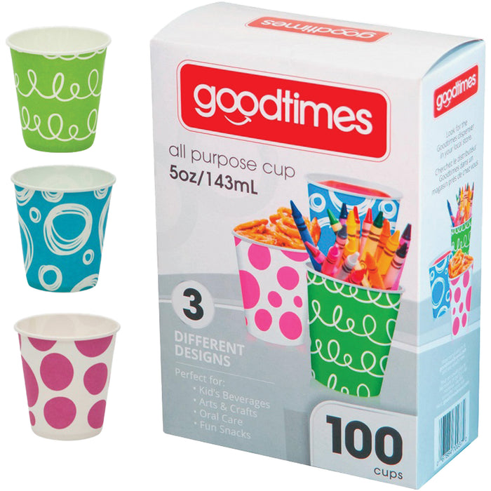GoodTimes - 5 Oz Kitchen Paper Cup Flat Bottom Water Cup, 1200/Cs - GT037