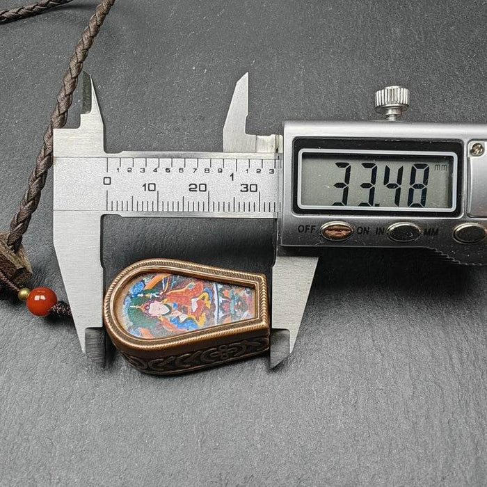 Guru Rinpoche Gau Shrine, Altar Amulet Pendant - Tibetan Buddhist amulet, view 8