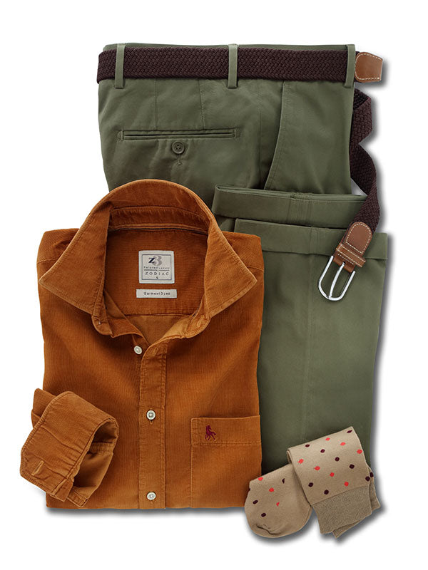 Innsbruck Mustard Corduroy Full sleeve single cuff Cotton Shirt