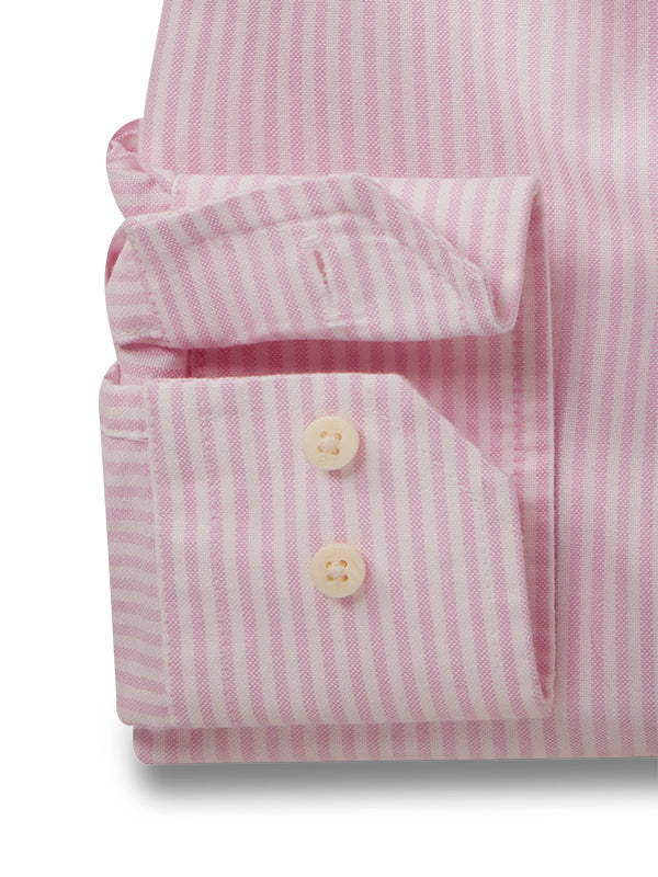Kastoria Oxford Pink Striped Full Sleeve Tailored Fit Casual Cotton Shirt