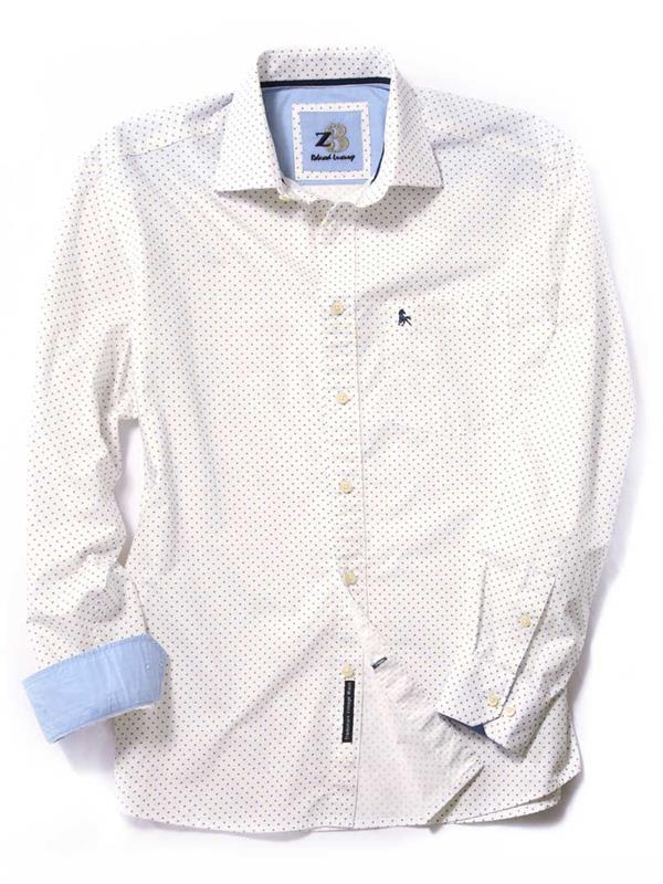 Maarten Ecru Printed Cotton Shirt