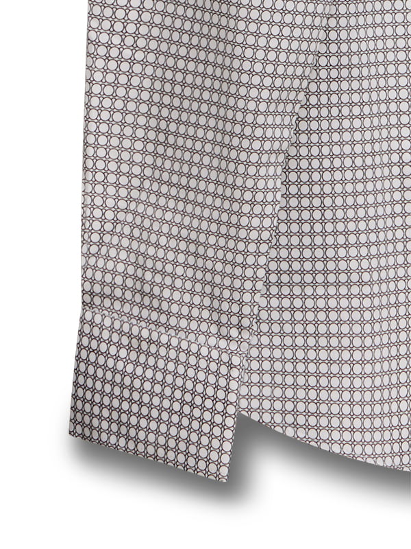 Masip White Printed Full Sleeve Single Cuff Slim Fit Party Wear Party Wear Blended Shirt