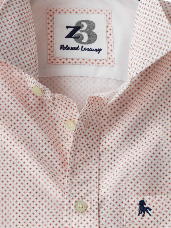 Murray White Printed Full sleeve single cuff Cotton Shirt