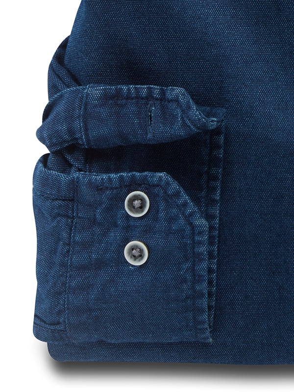 Robert True Indigo Navy Solid Full Sleeve Tailored Fit Casual Cotton Shirt