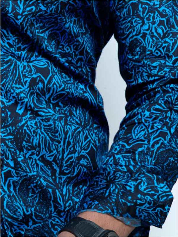 Rogers Cobalt Printed Full Sleeve Single Cuff Slim Fit Party Wear Blended Shirt