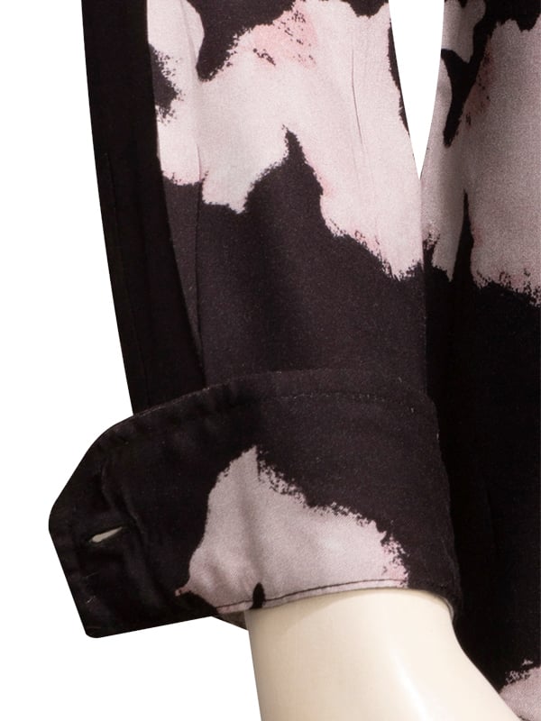Silvano Black Printed Full Sleeve Single Cuff Slim Fit Party Wear Viscose Shirt