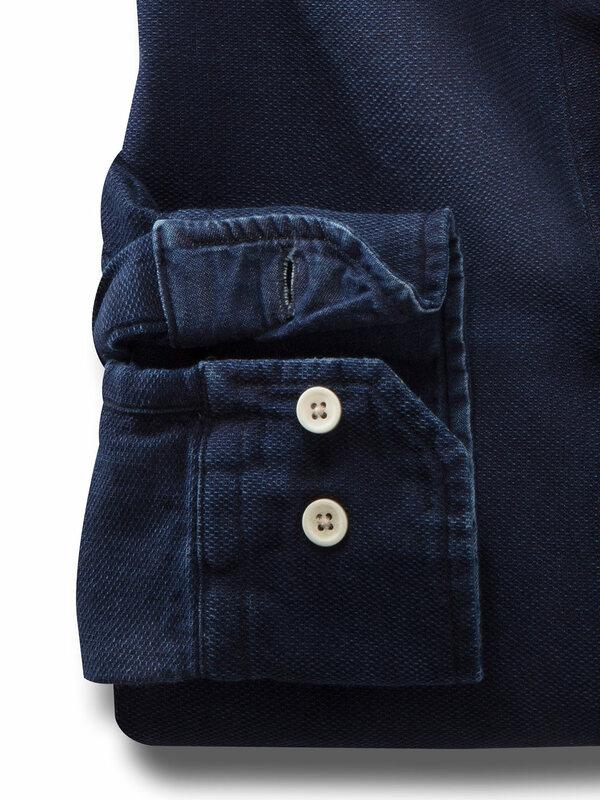 Sundance Indigo Navy Solid Full sleeve single cuff Cotton Shirt