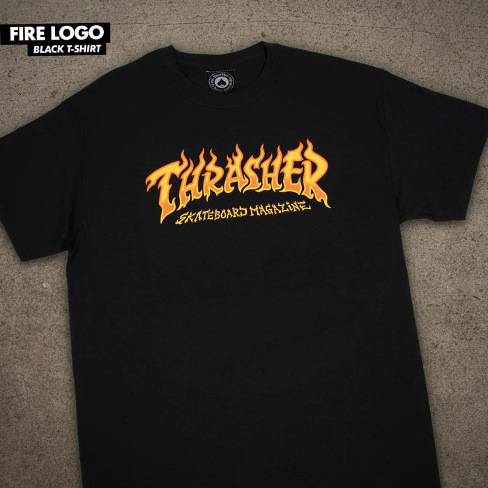 THRASHER FIRE LOGO MENS T-SHIRT