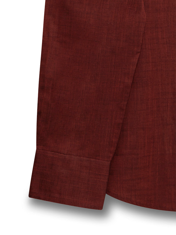 Vanquish Rust Solid Full Sleeve Single Cuff Slim Fit Party Wear Cotton Shirt