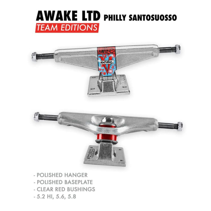 VENTURE AWAKE LTD PHILLY SANTOSUOSSO TEAM EDITIONS HI SKATEBOARD TRUCKS