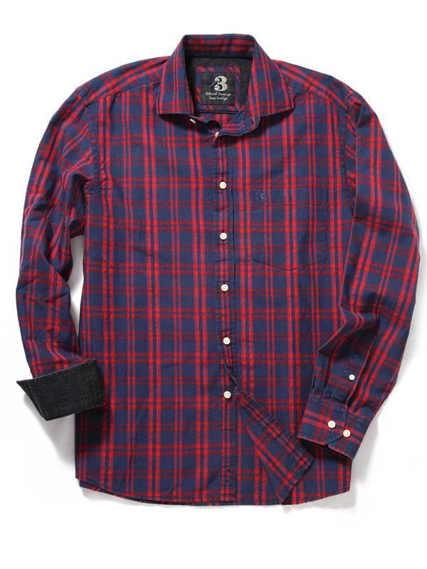 Willis Red Check Cotton Shirt