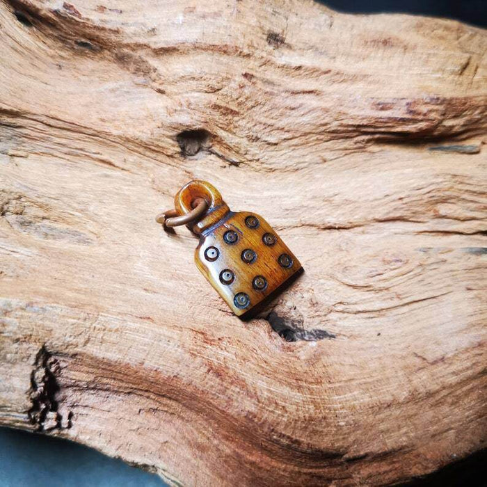 Yak Bone Carved Mantra Dot Prayer Bead Pendant - Tibetan Buddhist art, view 8