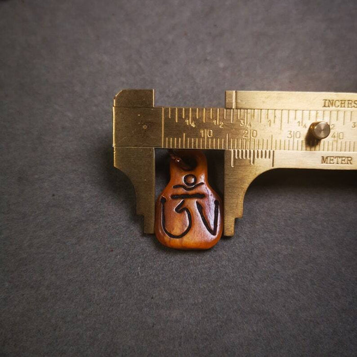 Yak Bone Carved Prayer Bead Pendant 0.98" - Tibetan Buddhist art, view 8