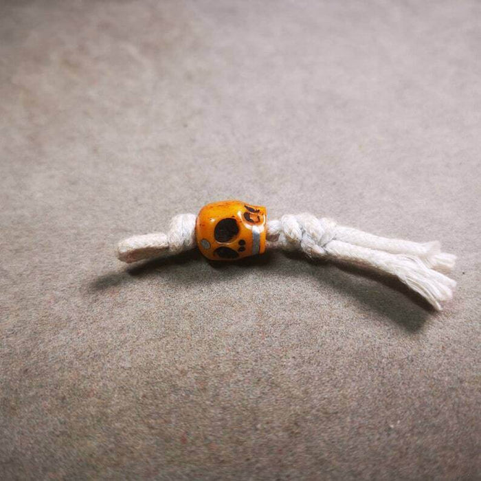 Yak Bone Carved Skull Prayer Bead Pendant,Bead Counter Clip Amulet for Mala - Tibetan Buddhist mala beads, view 8