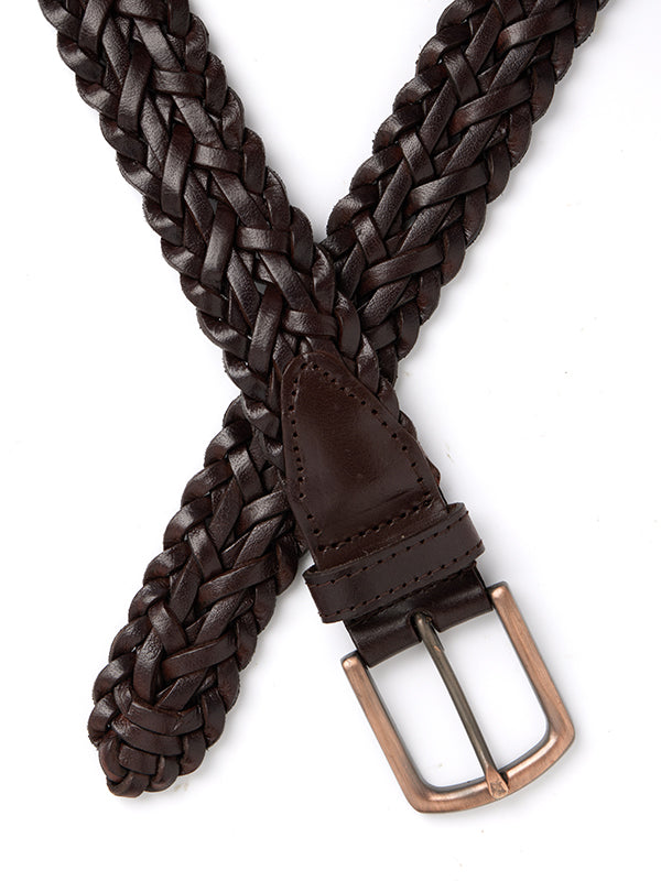 Z3 Brown Braided Leather Belt