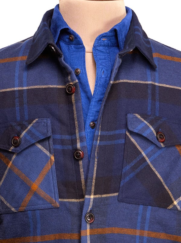 z3 Green Check Tailored Fit Casual Cotton Shacket