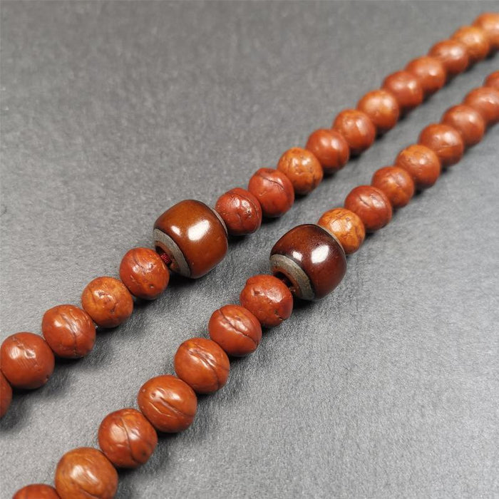 1 Pair of Yak Bone Beads 0.47" - Tibetan Buddhist art, view 4