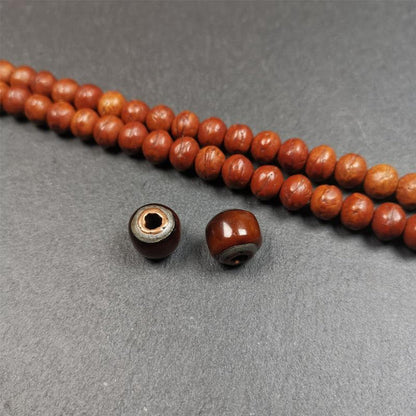 1 Pair of Yak Bone Beads 0.47" - Tibetan Buddhist art, view 5