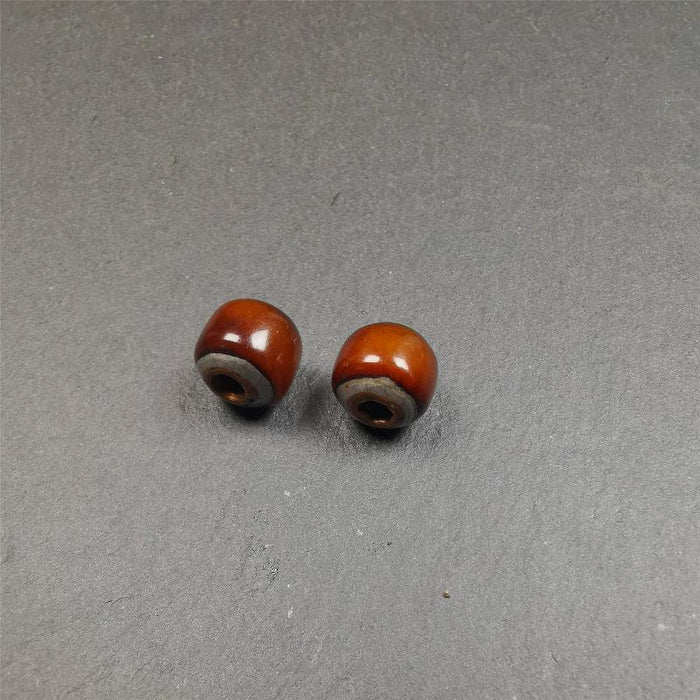 1 Pair of Yak Bone Beads 0.47" - Tibetan Buddhist art, view 8
