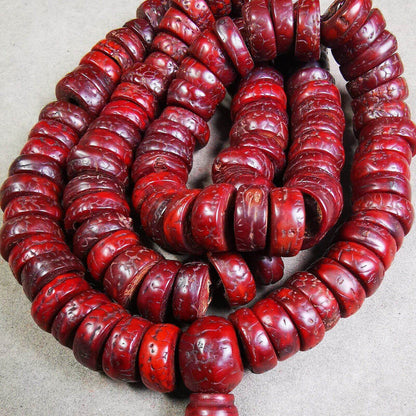 108 Bodhi Bead Mala,Old Prayer Beads Necklace - Tibetan Buddhist mala beads, view 5