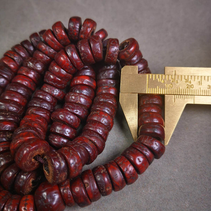 108 Bodhi Bead Mala,Old Prayer Beads Necklace - Tibetan Buddhist mala beads, view 6