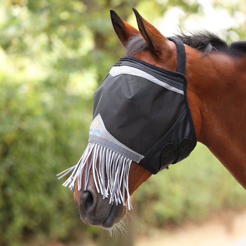 10870 - Shires FlyGuard Pro Fine Mesh Earless Fly Mask with Nose Fringe