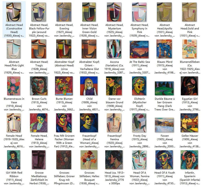114 Painting Images by Alexej von Jawlensky Russian, 1864-1941 - Tibetan Buddhist thangka, front view