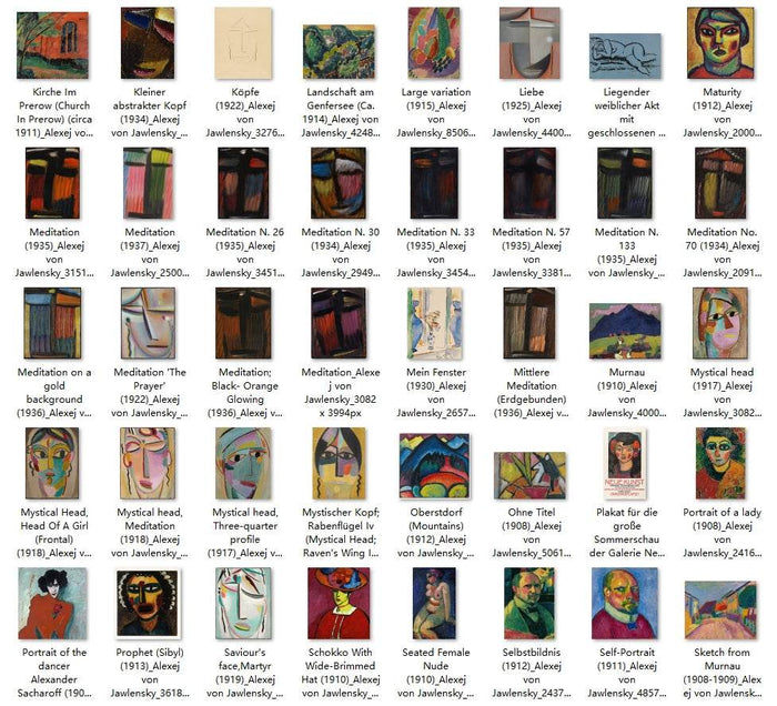 114 Painting Images by Alexej von Jawlensky Russian, 1864-1941 - Tibetan Buddhist thangka, detailed view