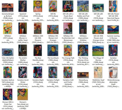 114 Painting Images by Alexej von Jawlensky Russian, 1864-1941 - Tibetan Buddhist thangka, close-up detail