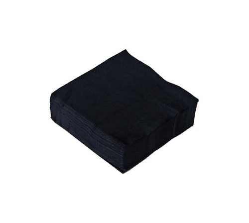 1/4 Fold Black 2ply Beverage Napkin, 900/cs - ATSNB200BLK