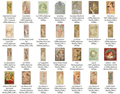 166 Painting Images by Alphonse Mucha Czech, 1860-1939 - Tibetan Buddhist thangka, close-up detail