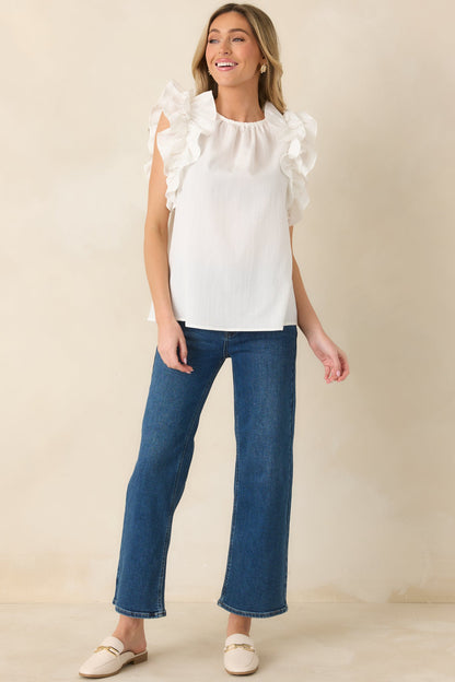 Into The Clouds Dark Wash Cropped Wide Leg Jeans