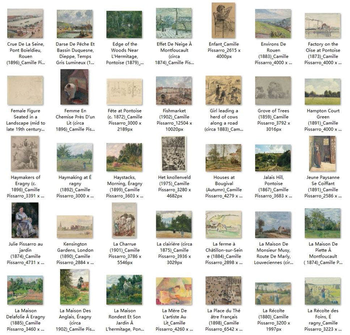 213 Painting Images by Camille Pissarro French, 1830-1903 - Tibetan Buddhist thangka, detailed view