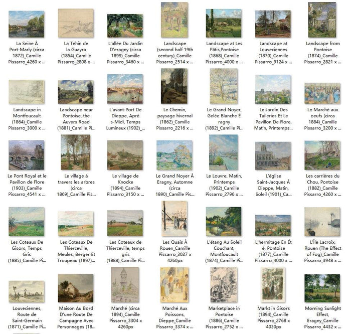213 Painting Images by Camille Pissarro French, 1830-1903 - Tibetan Buddhist thangka, close-up detail
