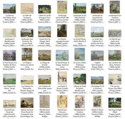 213 Painting Images by Camille Pissarro French, 1830-1903 - Tibetan Buddhist thangka, close-up detail