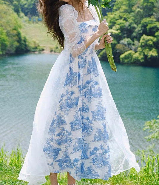 Pastoral toile dress duster and dress set