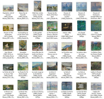 238 Painting Images by Claude Monet French, 1840-1926 - Tibetan Buddhist thangka, close-up detail